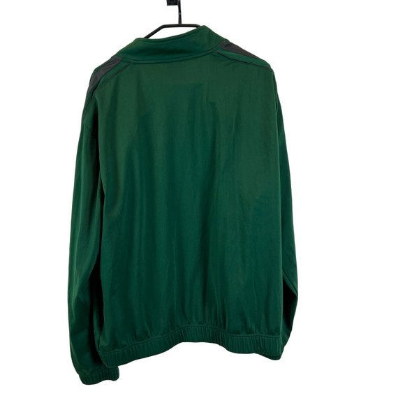 Nike Track Jacket Swoosh Logo Sportswear Full Zip Mock Neck Green Long Sleeve L - Picture 2 of 10